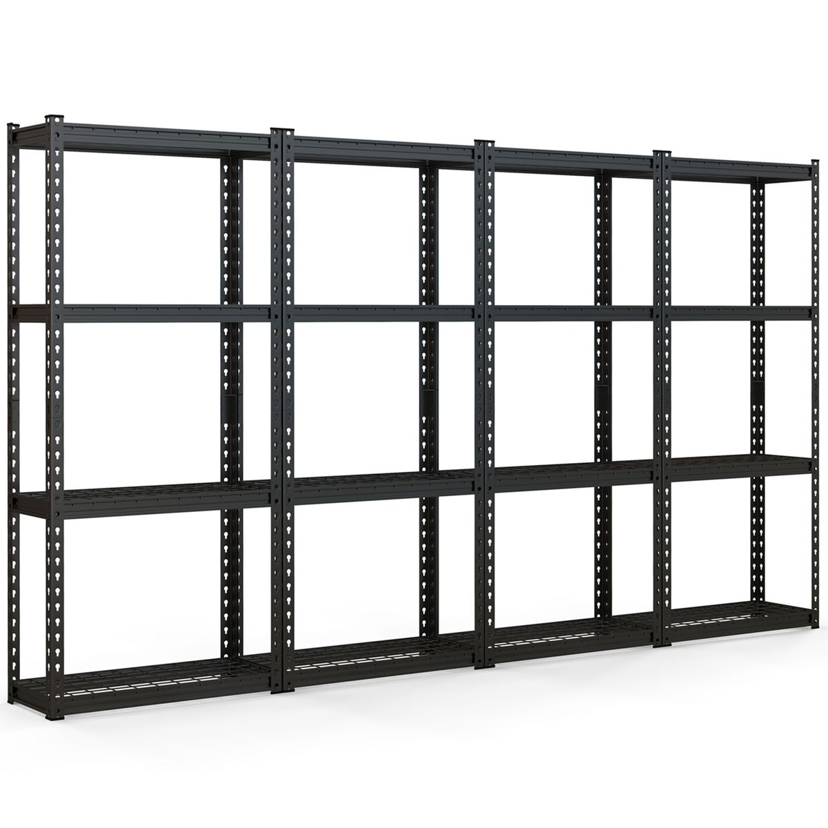 4- or 5-Tier Utility Rack (1- to 4-Pack) - 5-Tier 72" Black-4PCS