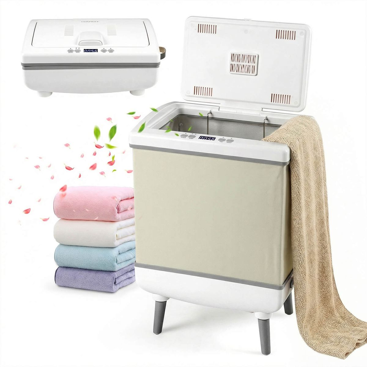 Foldable 35L Large Towel  Blanket Warmer  Beige