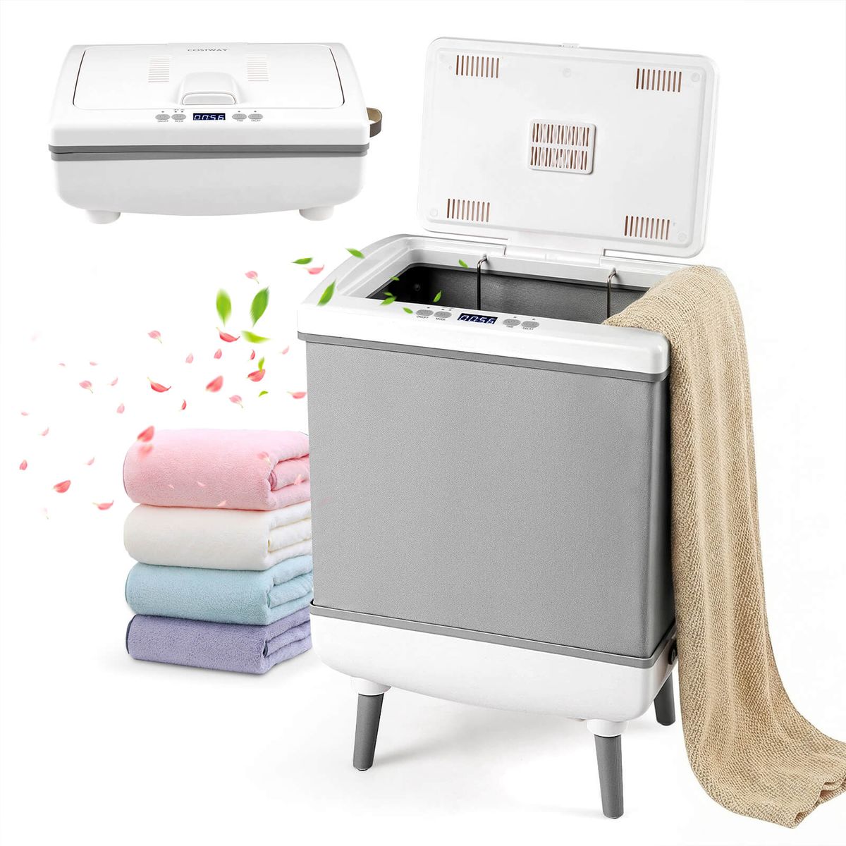 Foldable 35L Large Towel  Blanket Warmer  Gray