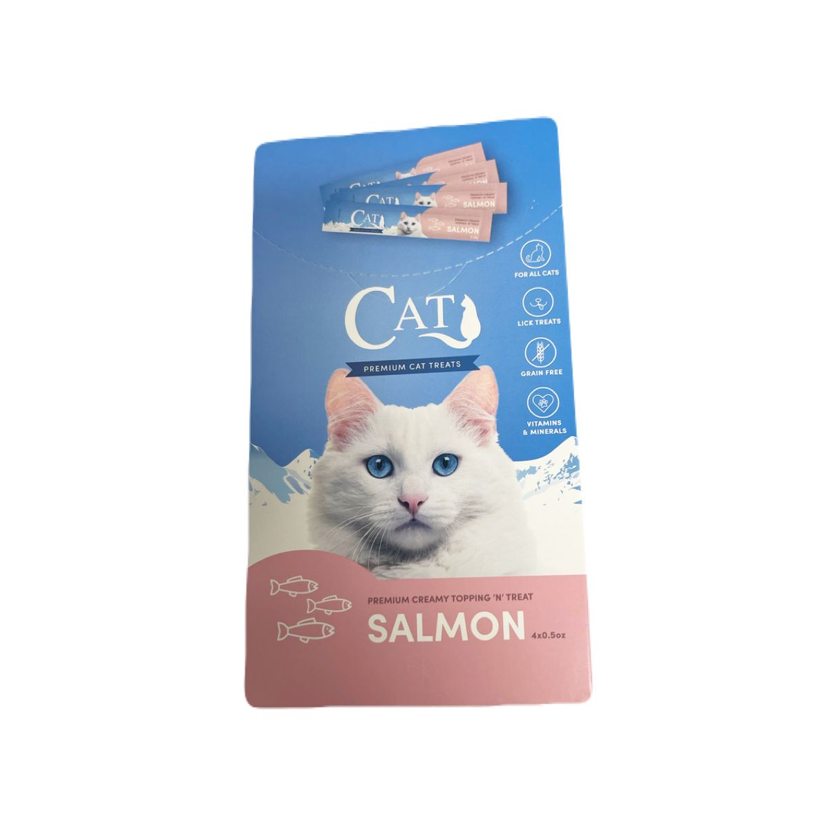 Scoochie Pet Creamy SqueezeUp Cat Treats 4 16 32 or 96 Count  Salmon Lickable Cat Treats 32 CT