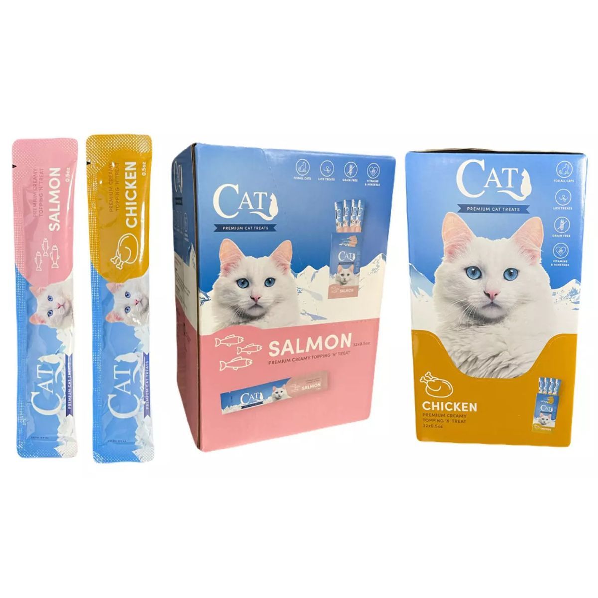 Scoochie Pet Creamy SqueezeUp Cat Treats 4 16 32 or 96 Count VRTY SalmonChk Lickable Cat Treats 32CT Scoochie Pet Creamy SqueezeUp Cat Treats 4 16 32 or 96 Count VRTY SalmonChk Lickable Cat Treats 32CT