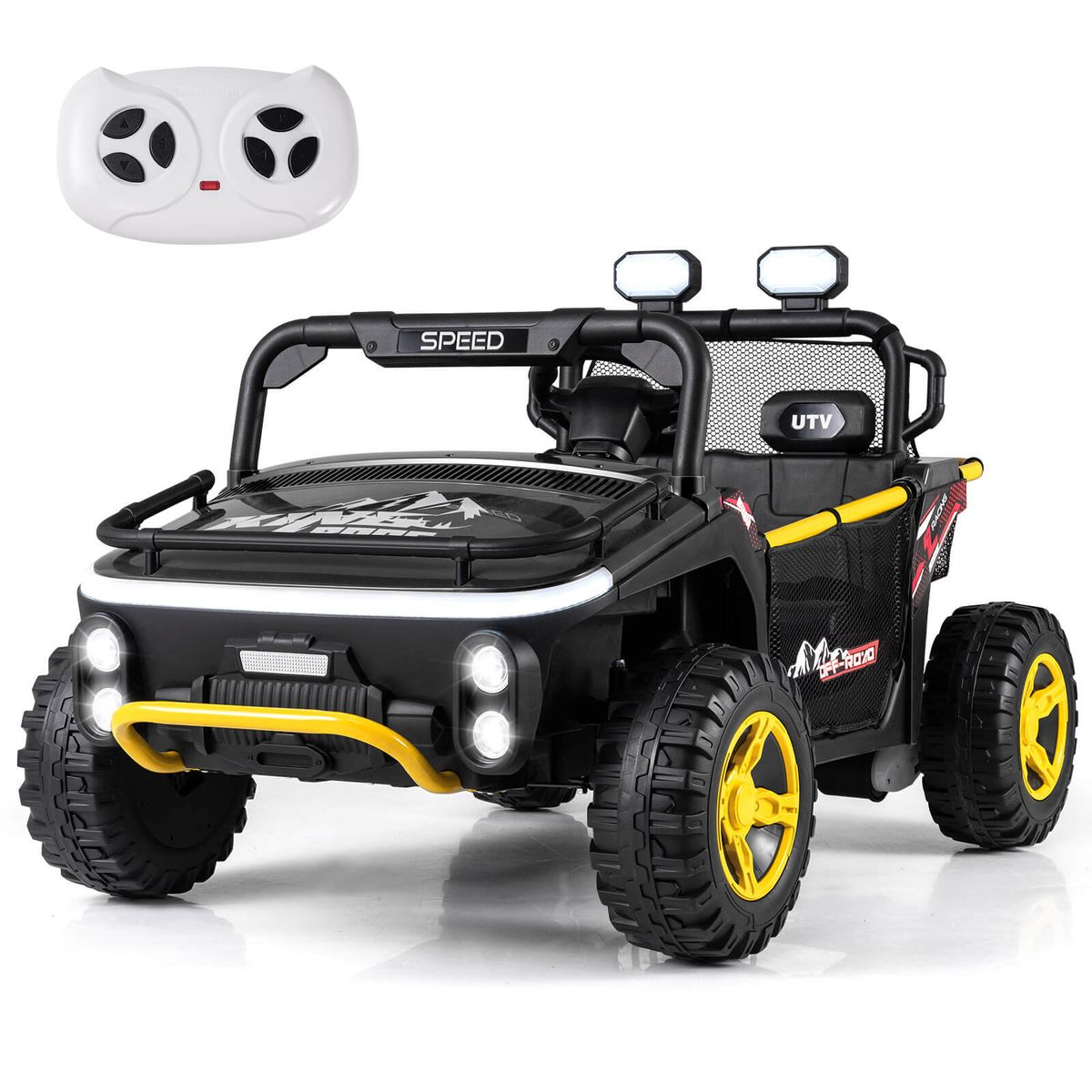 Photos - Kids Electric Ride-on Costway 24V 2-Seater Ride-On UTV Truck Car with Remote - Black HCST11639 