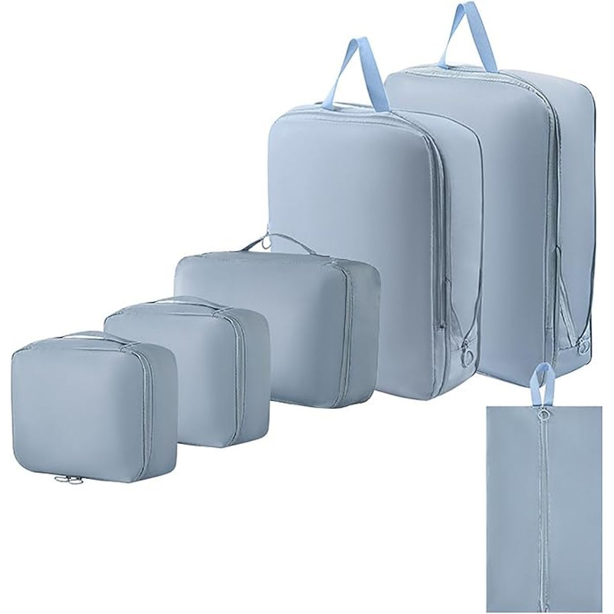 Large Travel Compression Bags (6-Pieces) - Blue
