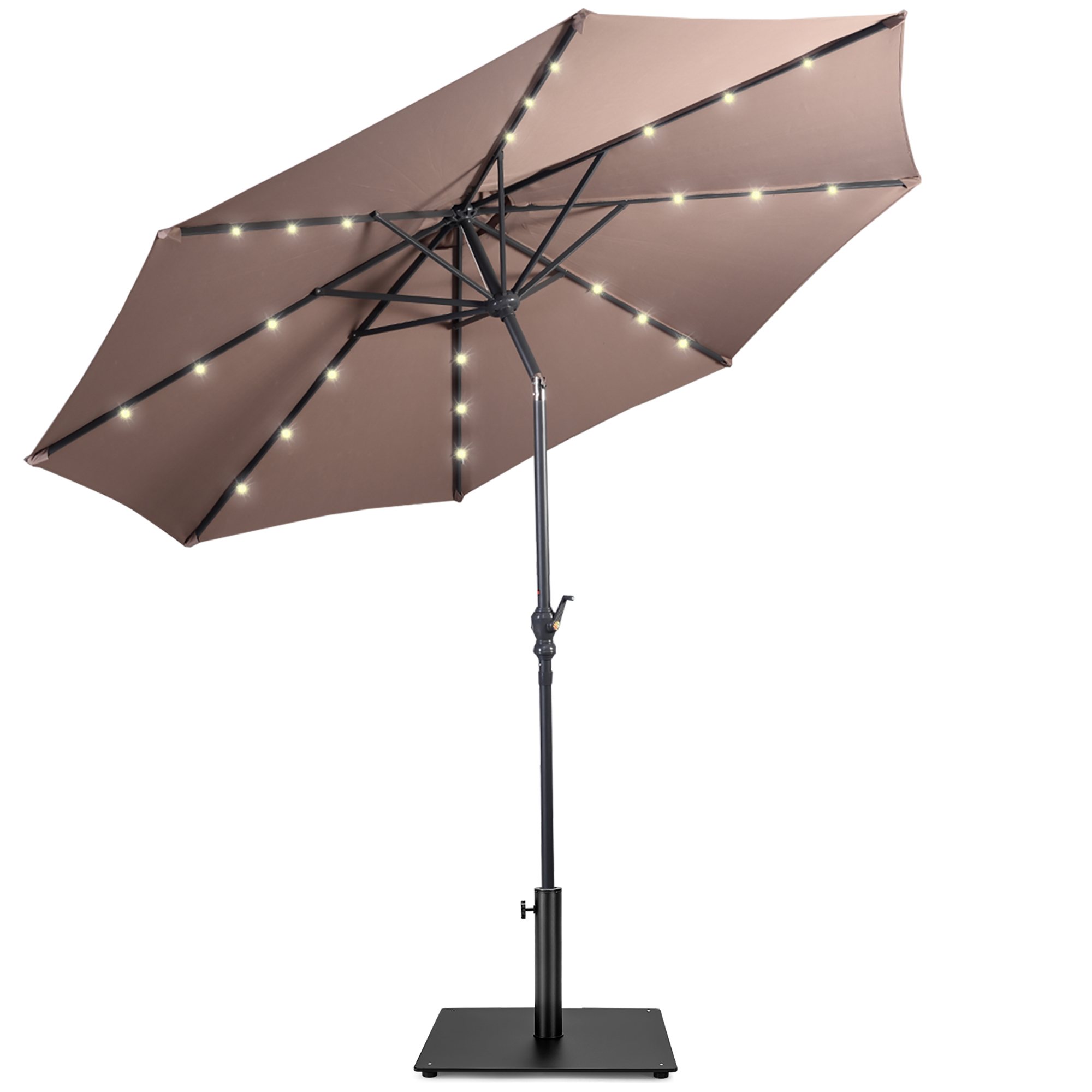 Photos - Parasol Costway Outdoor Patio Umbrella with Solar Powered Lights and Stand - Umbrella 36LB Stand TN OP2805TN+JV10009 