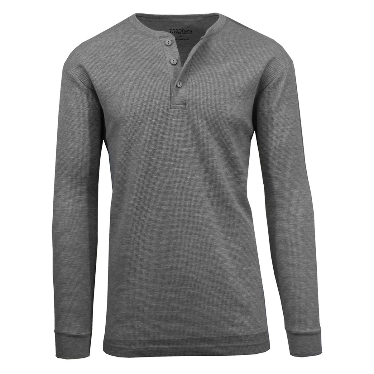 Men's Thermal Waffle Knit Long Sleeve Henley Shirt - J/MTHH-430-CH - M