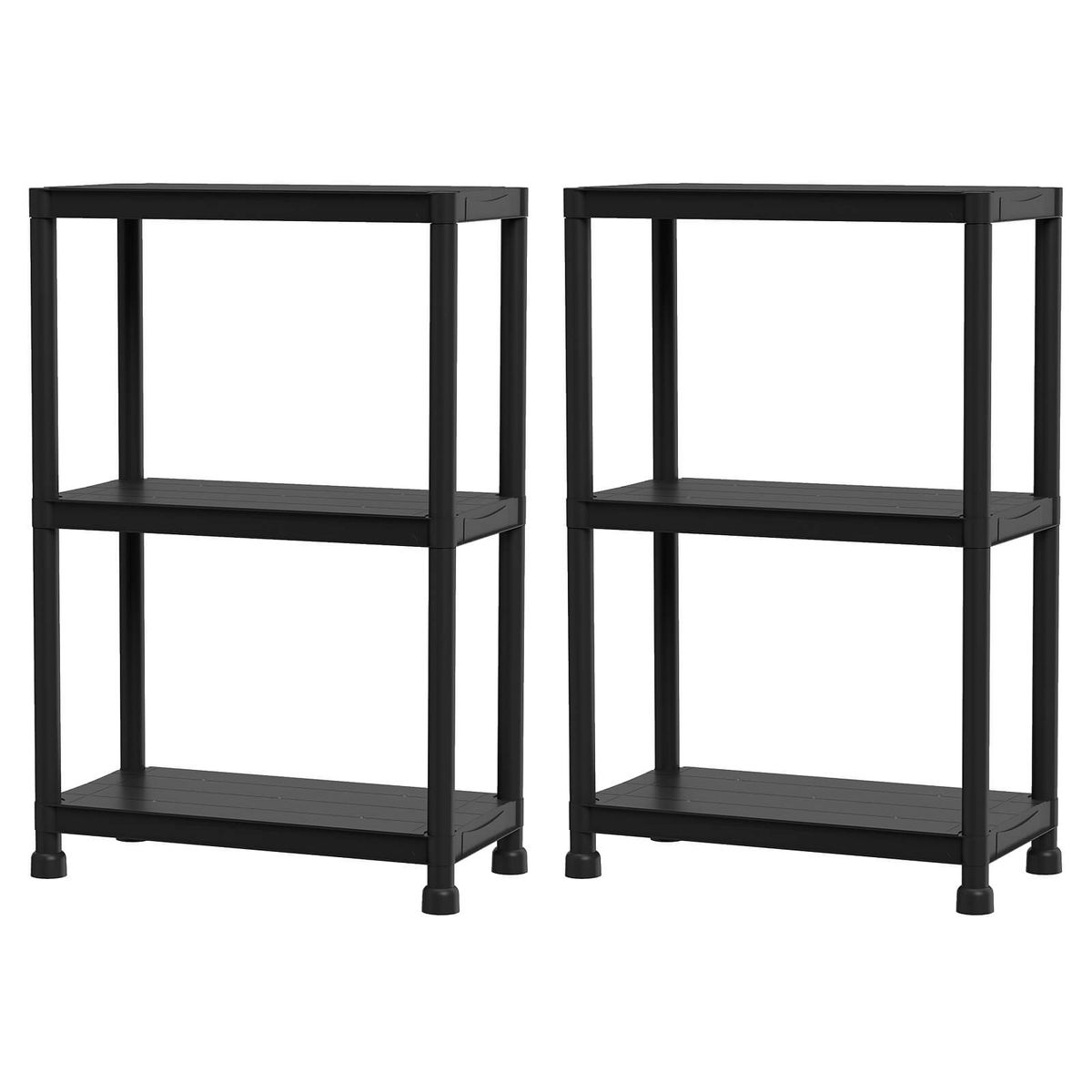 Heavy-Duty Plastic Storage Shelves (1 or 2 Pack) - 3-Tier-2