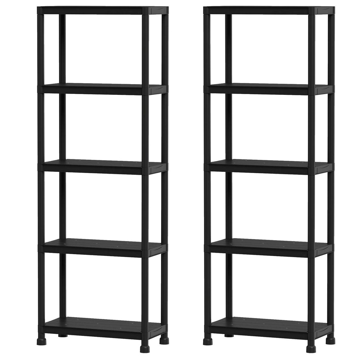 Photos - Display Cabinet / Bookcase Costway Heavy-Duty Plastic Storage Shelves  - 5-Tier-2 HCST13012 (1 or 2 Pack)