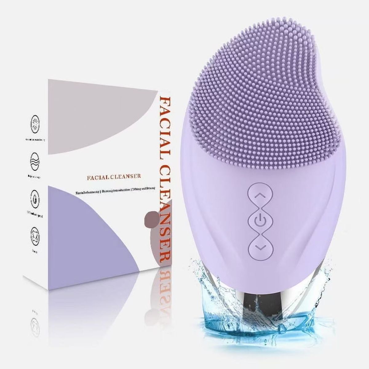 Electric Waterproof Silicone Face Scrubber - Purple