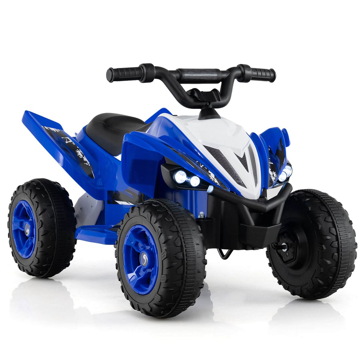 12V Quad 4 Wheeler Ride-On Toy with Wireless Connection and USB Port - Navy