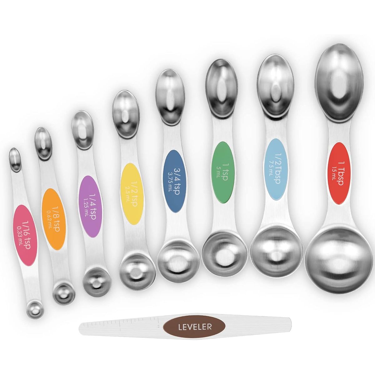 Magnetic Measuring Spoons (9 Piece Set) - multicolor