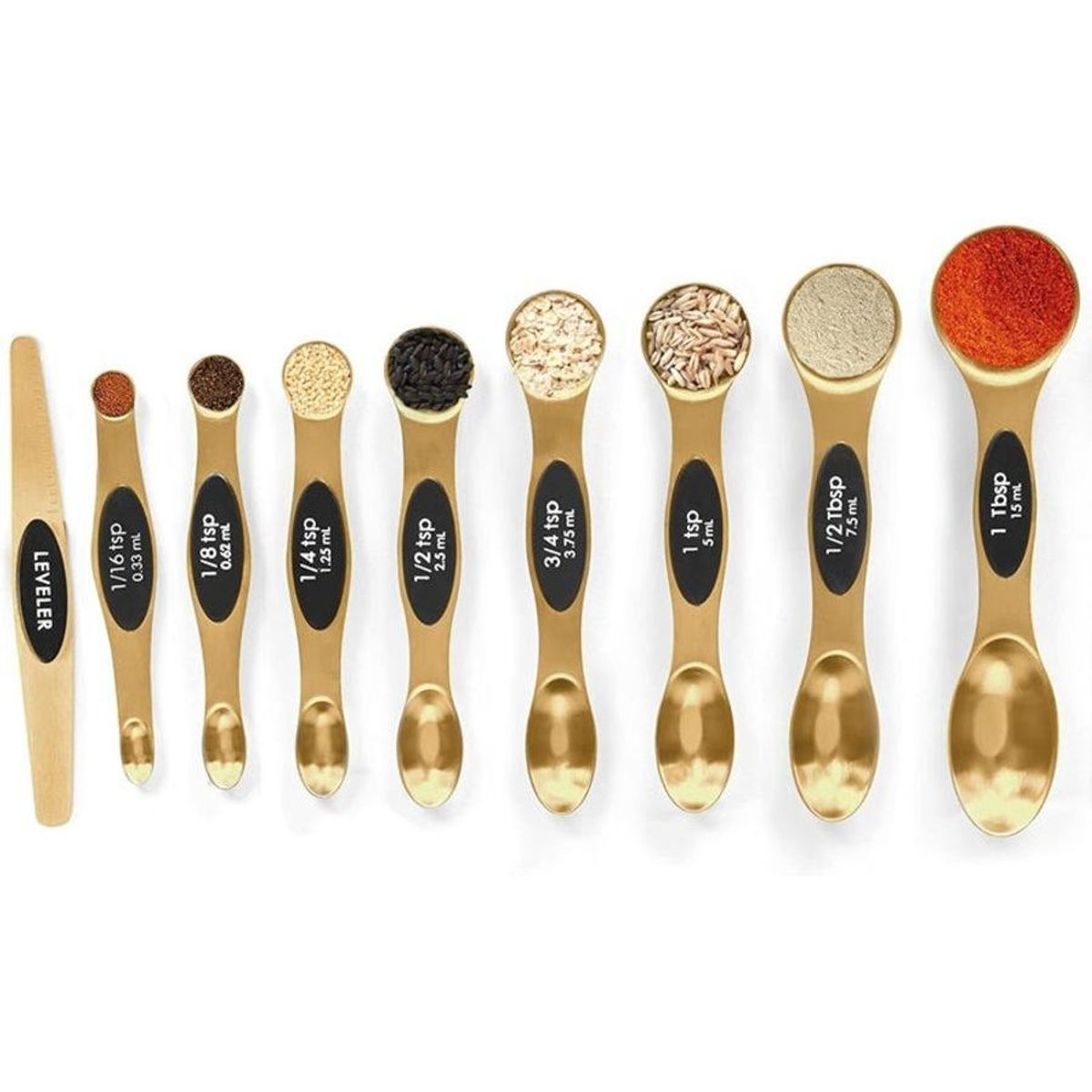 Magnetic Measuring Spoons (9 Piece Set) - Rose gold