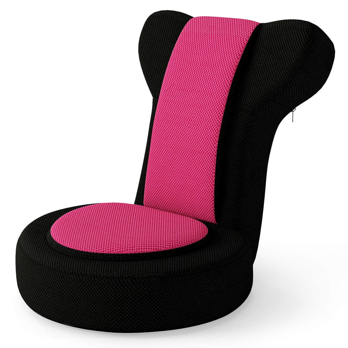Photos - Chair Costway Lazy Sofa  with Adjustable Headrest and Backrest - Black + Pink HCST11977 