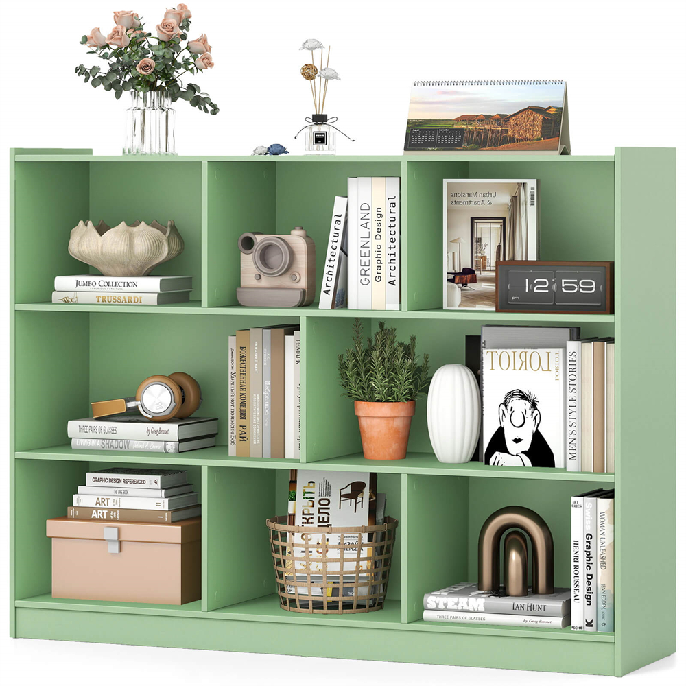 3-tier 8-Cube Standing Storage Shelves - Storage-Green