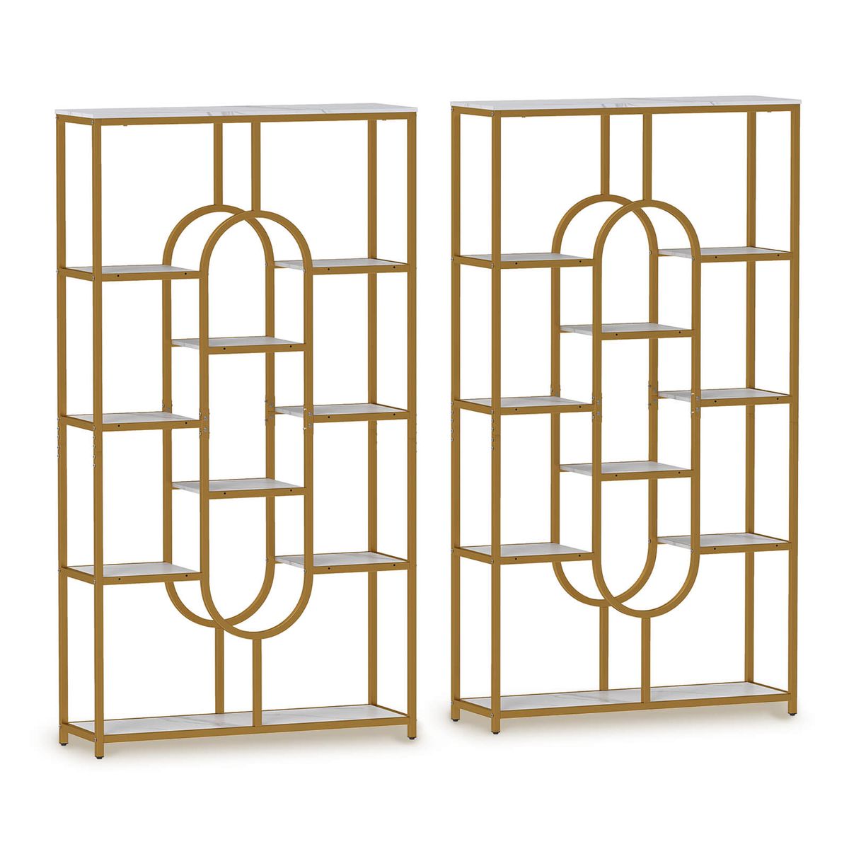 Photos - Wall Shelf Costway 5-Tier Etagere Bookcase with Open Storage Shelves - 2 PCS HCST11670 