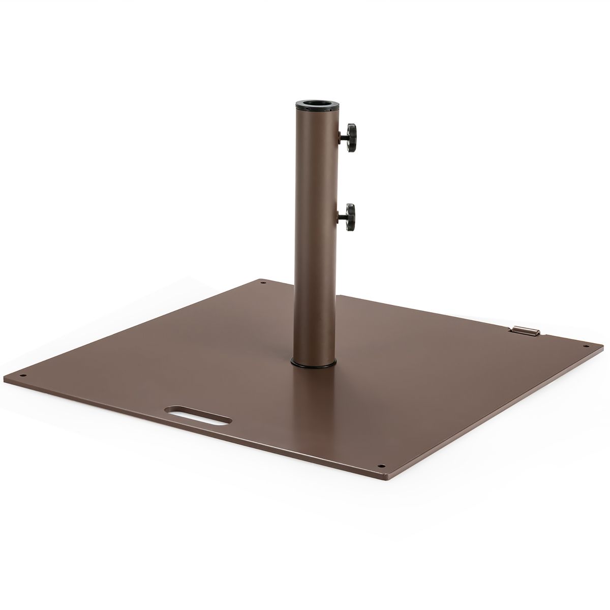 24 Patio Umbrella Base Stand with 2 Adjustable Tightening Knobs  Brown