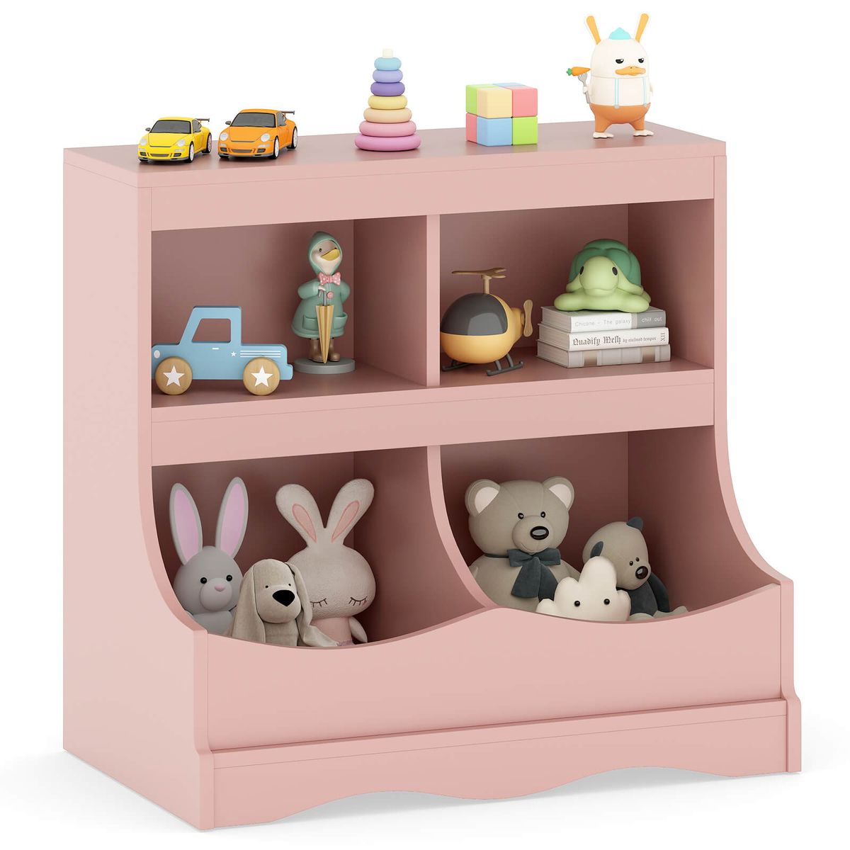 Photos - Wardrobe Costway Kids Toy Storage Organizer for Toys and Books - Pink HCST11504 