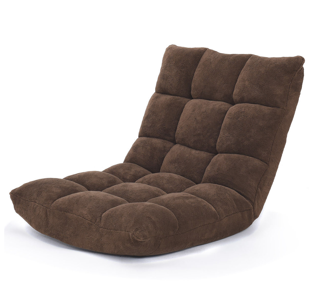 Adjustable 14-Position Microsuede Floor Chair - Floor Chair Coffee