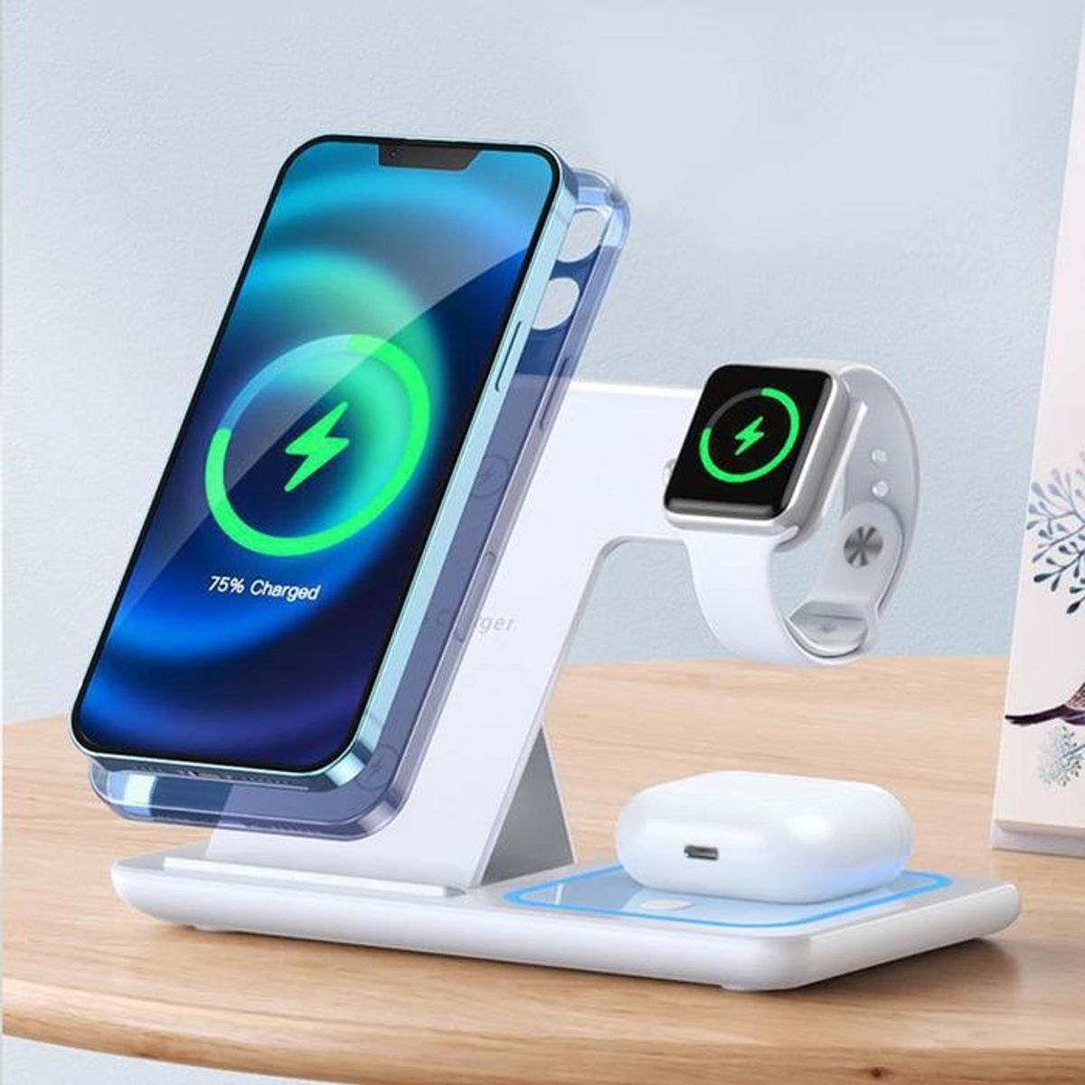 3-in-1 Wireless Charging Station - White