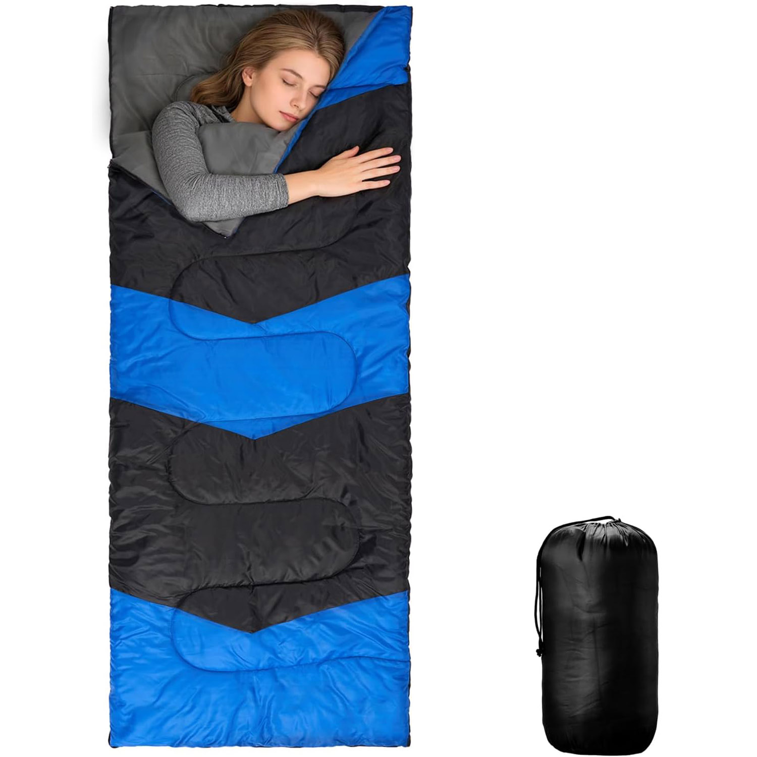 Waterproof Compact Camping Sleeping Bag  Blue