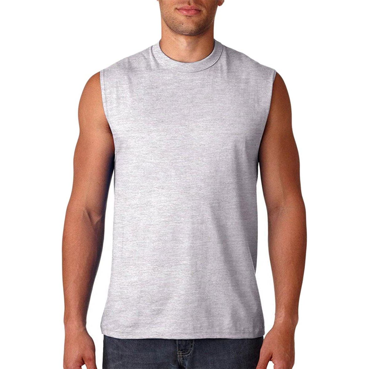 Jerzees 29SR Men's Sleeveless Shooter T-Shirt (Size Small) - Ash