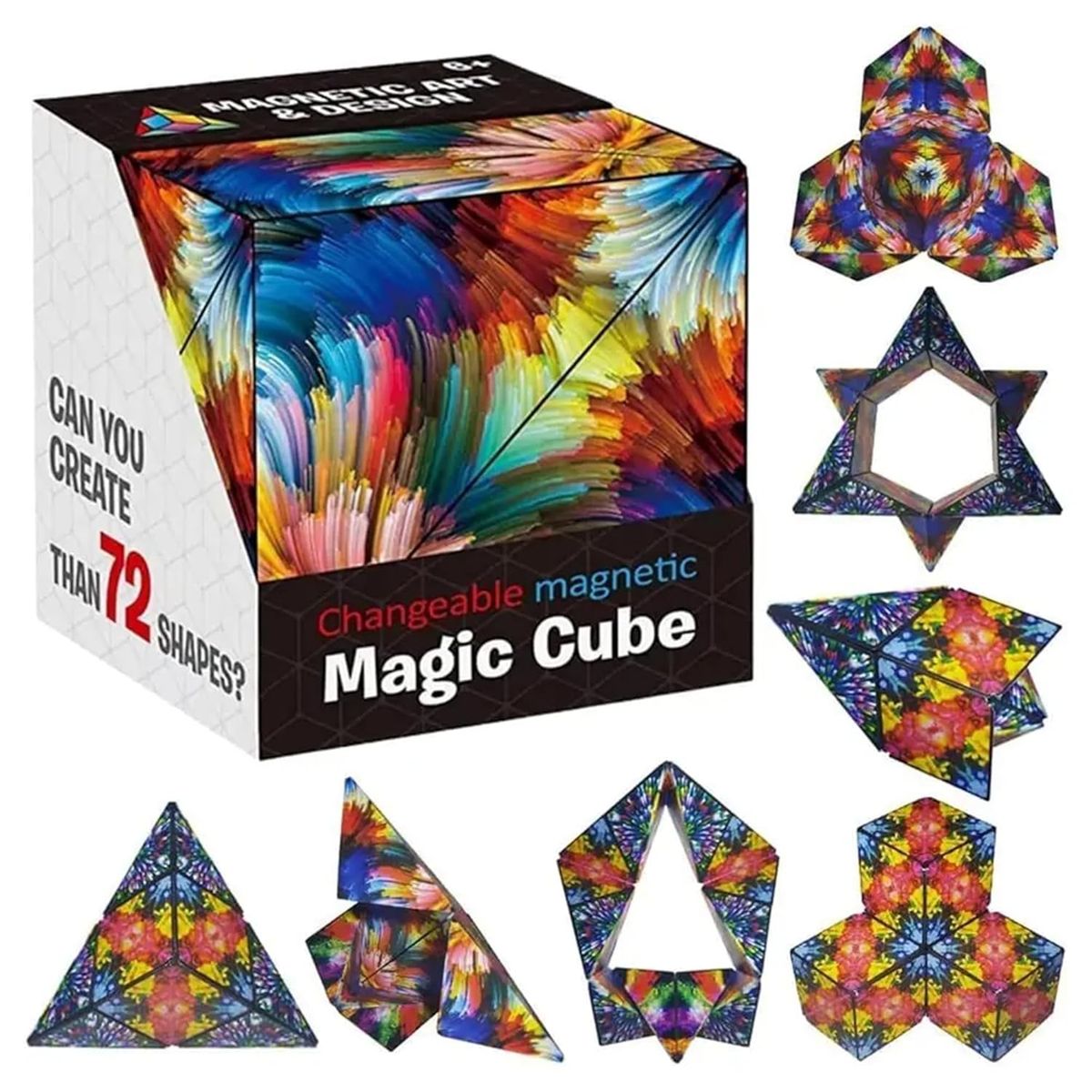 3D Infinity Magnetic Infinity Magic Cube  Vibrant Rainbow
