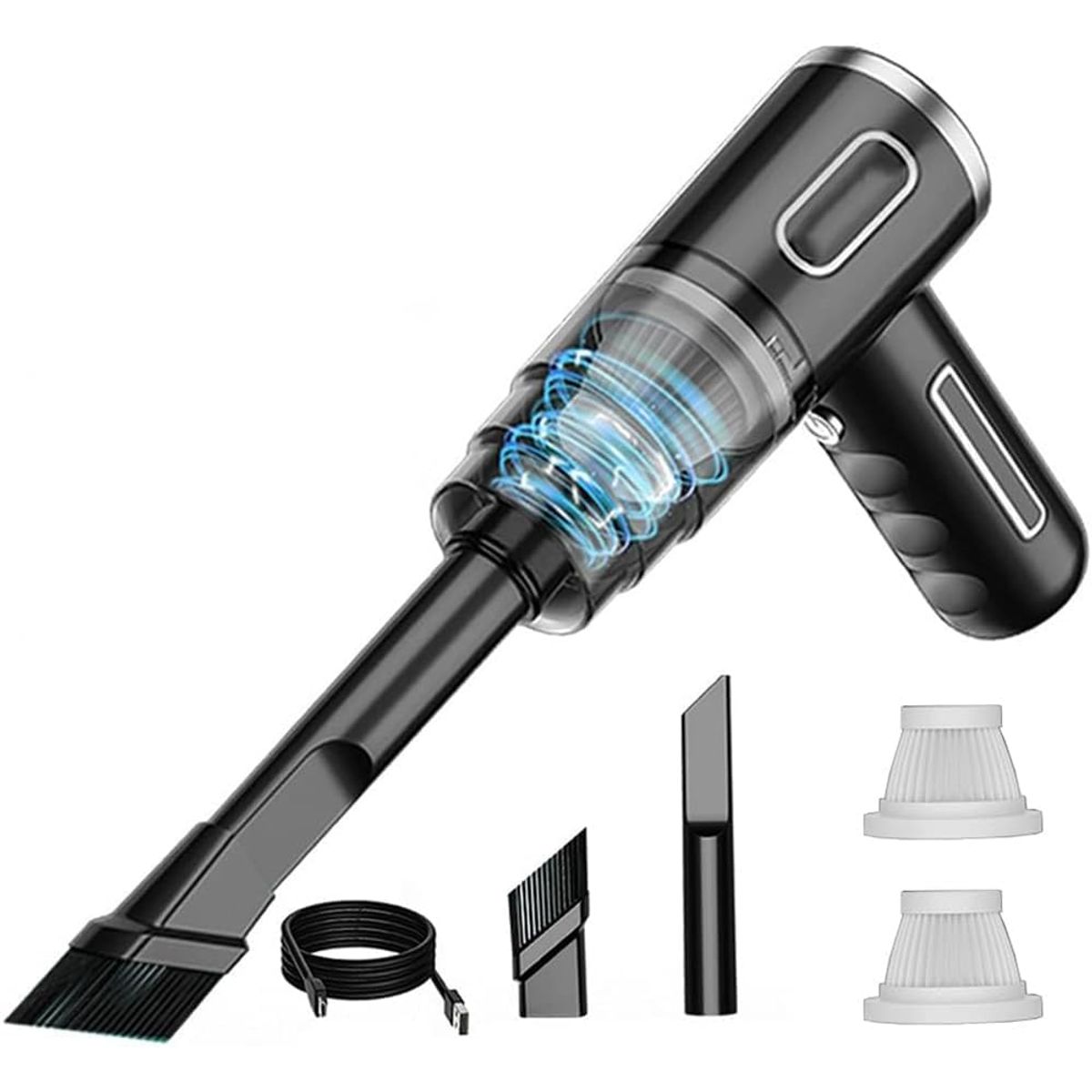 Vehicle Mounted Portable Handheld Vacuum Cleaner - Black