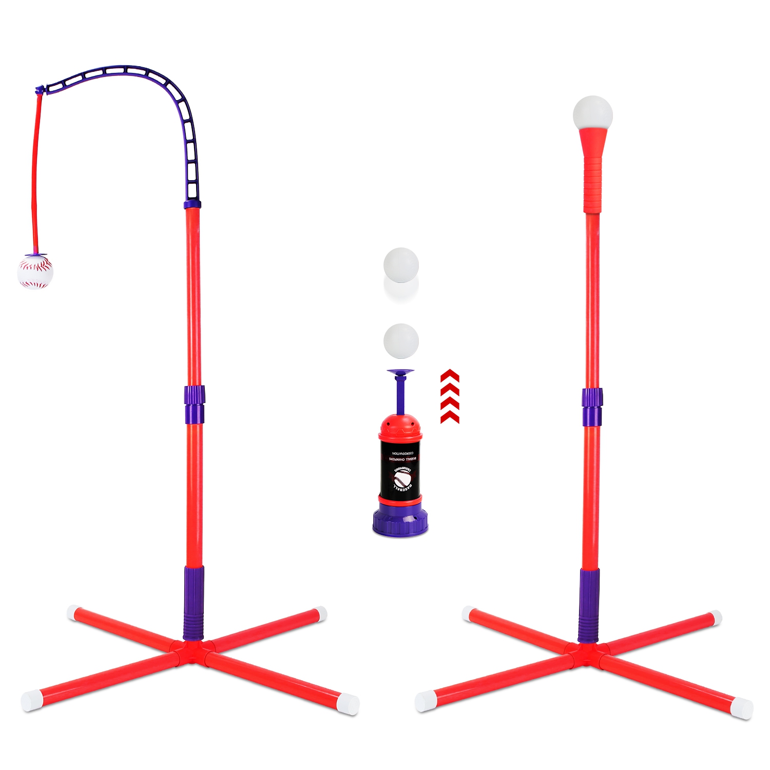 3-In-1 Baseball Toy Set - Red