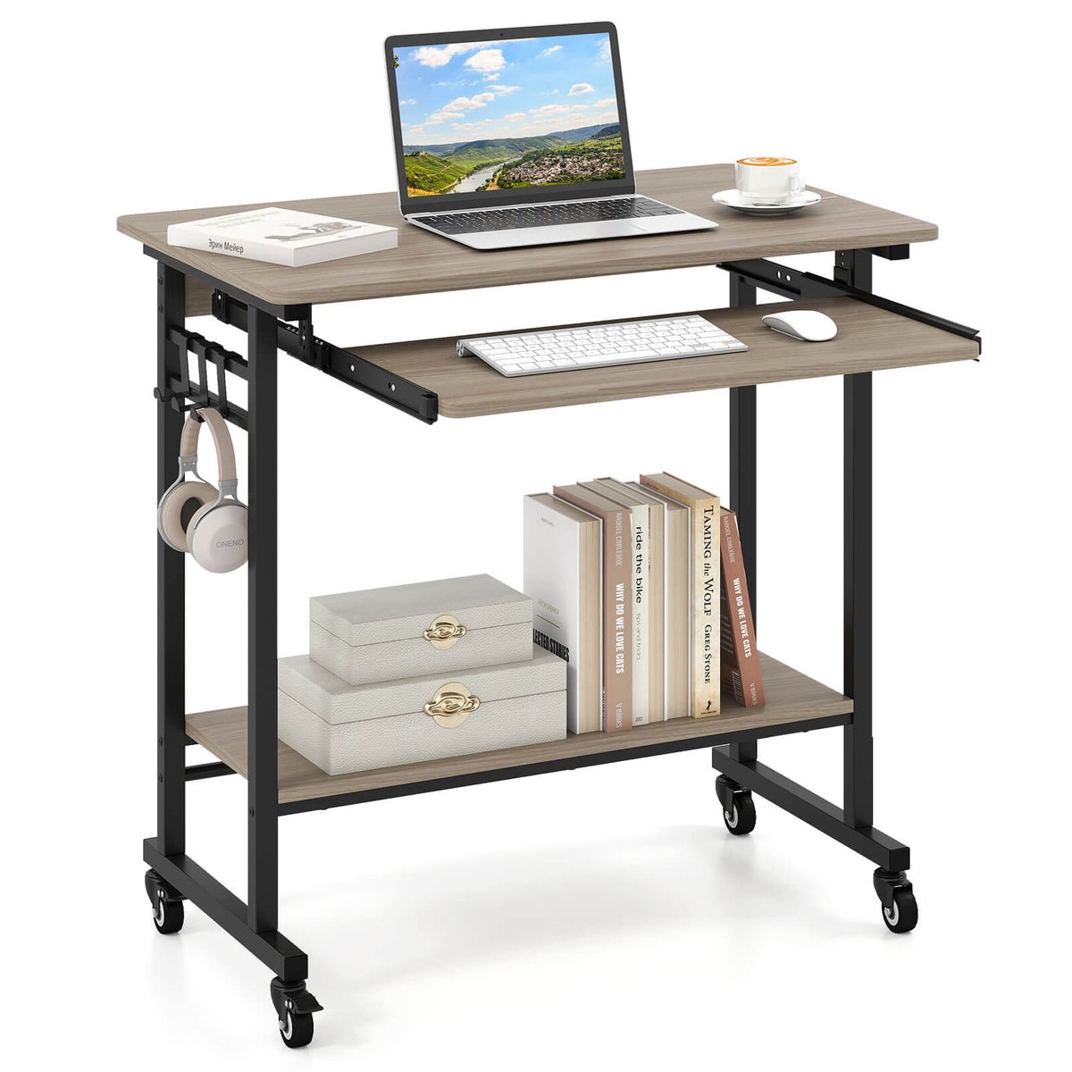 Rolling Laptop Desk - Gray