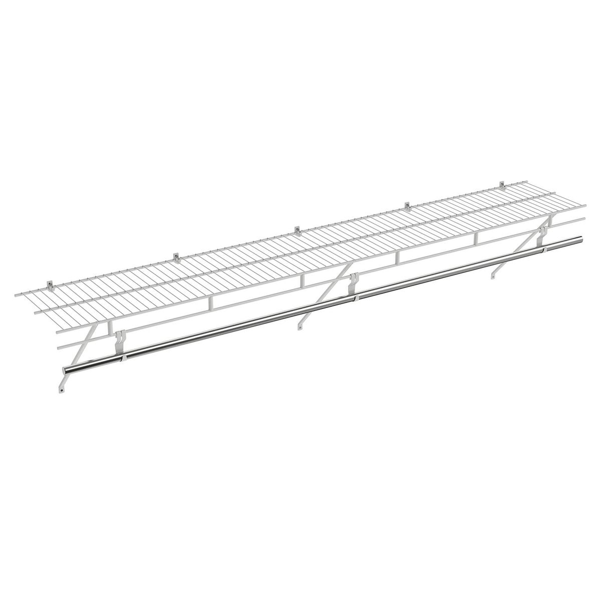 Closet Shelf with Hanging Rod - 6 ft x 12 inch