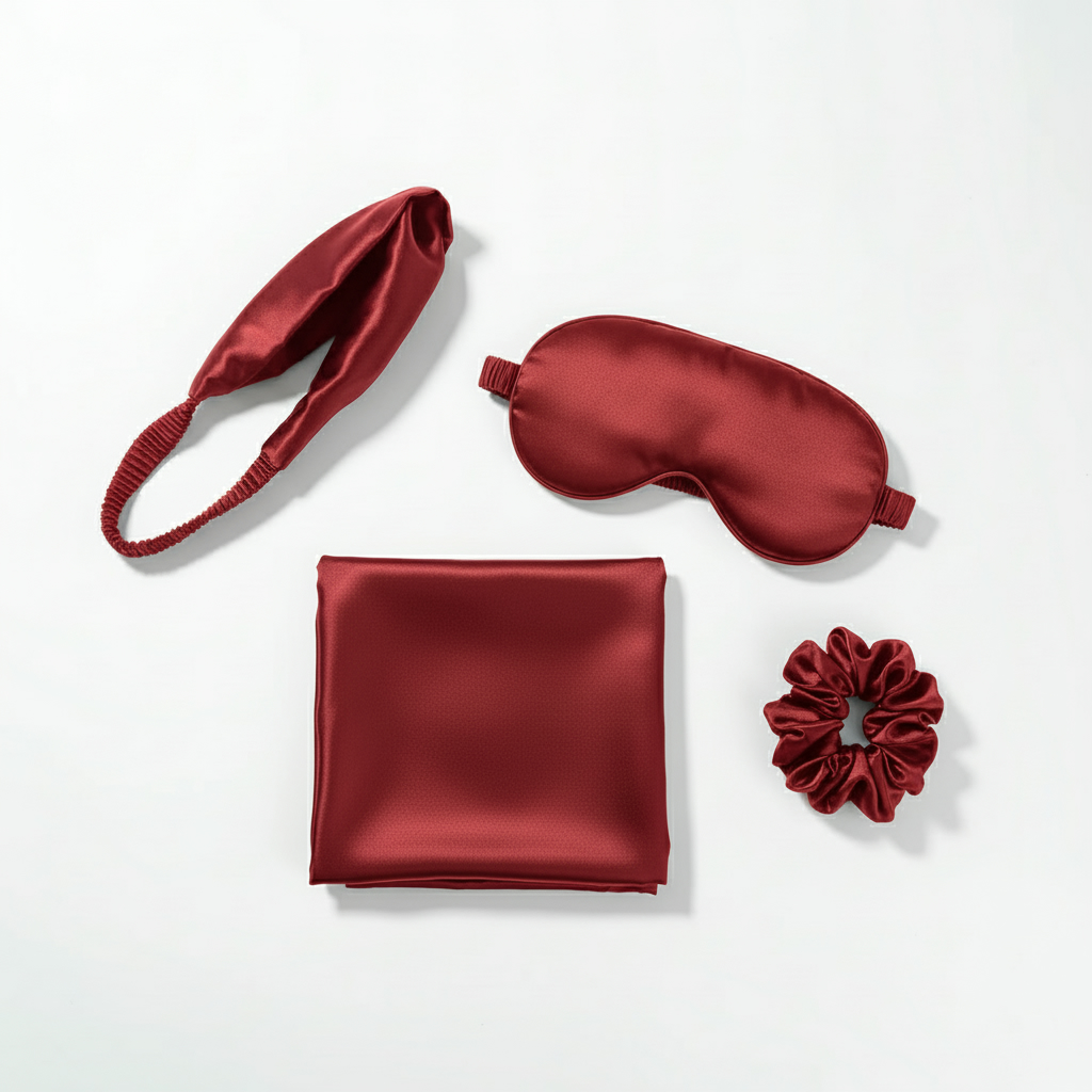 UntilGone – IYO Beauty Radiant Night Silk Set (4 Pieces) – IYO Beauty Radiant Night Silk Set – Red