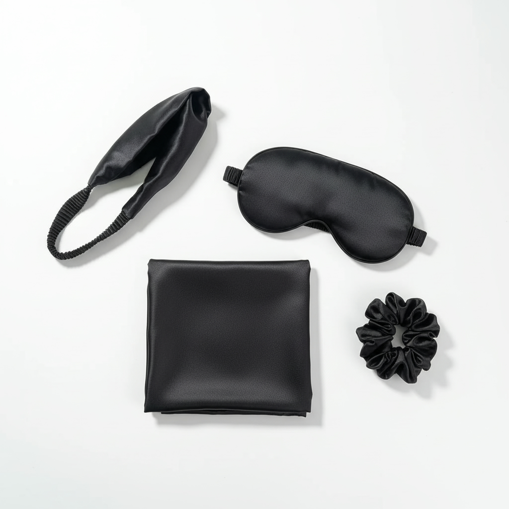 UntilGone – IYO Beauty Radiant Night Silk Set (4 Pieces) – IYO Beauty Radiant Night Silk Set – Blck