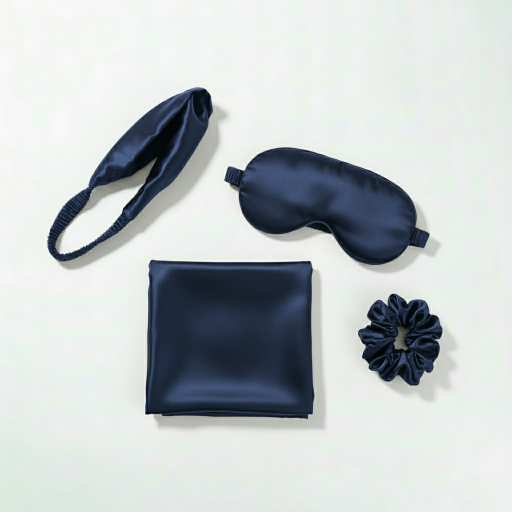 IYO Beauty Radiant Night Silk Set (4 Pieces) - IYO Beauty Radiant Night Silk Set - Blue