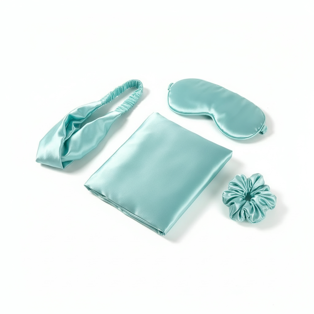 UntilGone – IYO Beauty Radiant Night Silk Set (4 Pieces) – IYO Beauty Radiant Night Silk Set – Teal