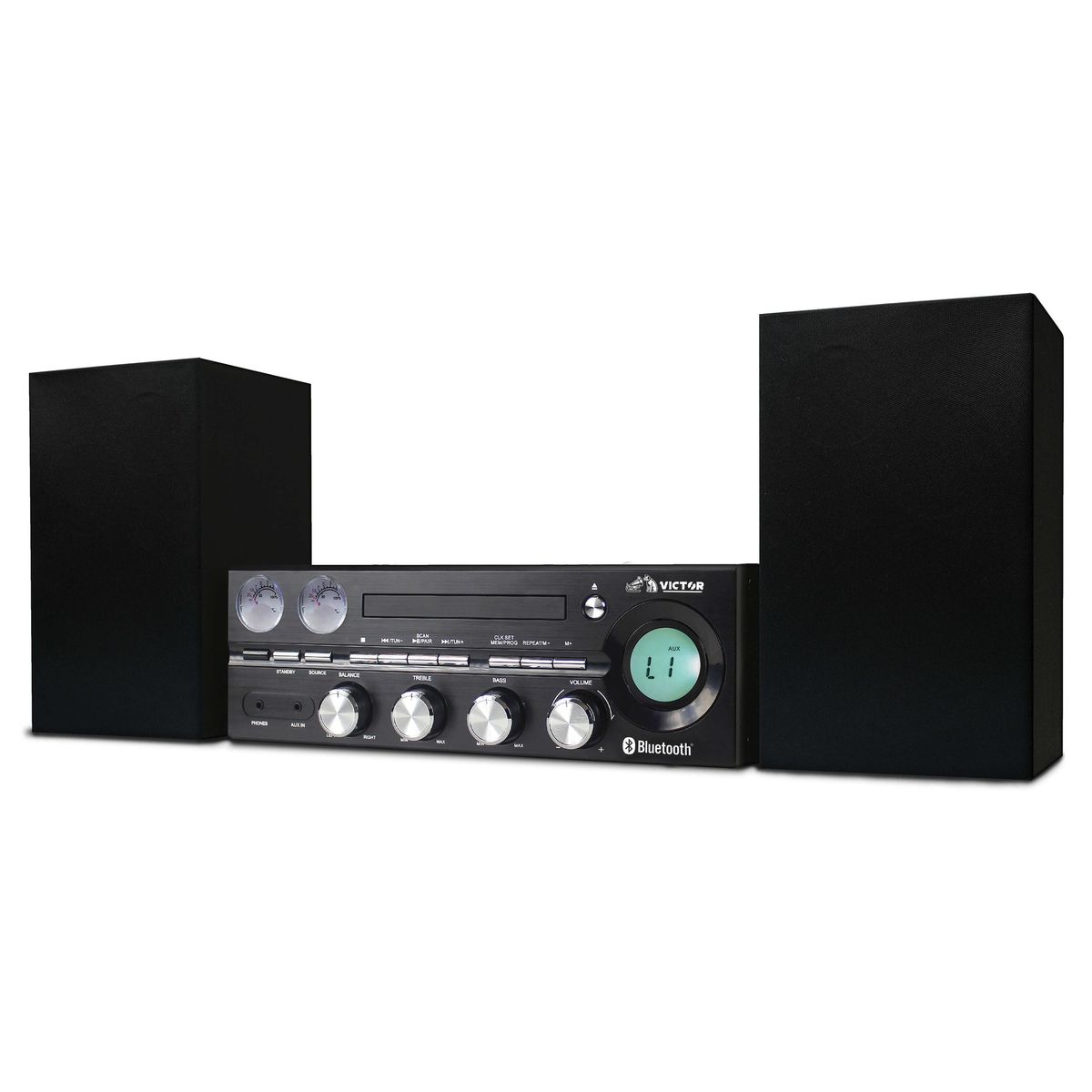 Milwaukee 50W Desktop CD Stereo System with Bluetooth - Black