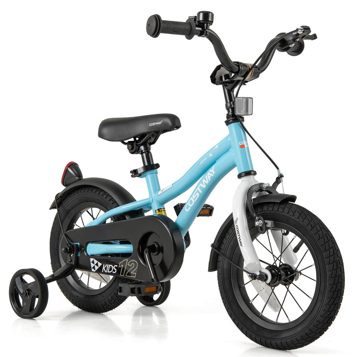 Photos - Bike Costway Kids  with Adjustable Handlebar and Removable Training Wheels - 12‘’Kids -Blue HCST07014 