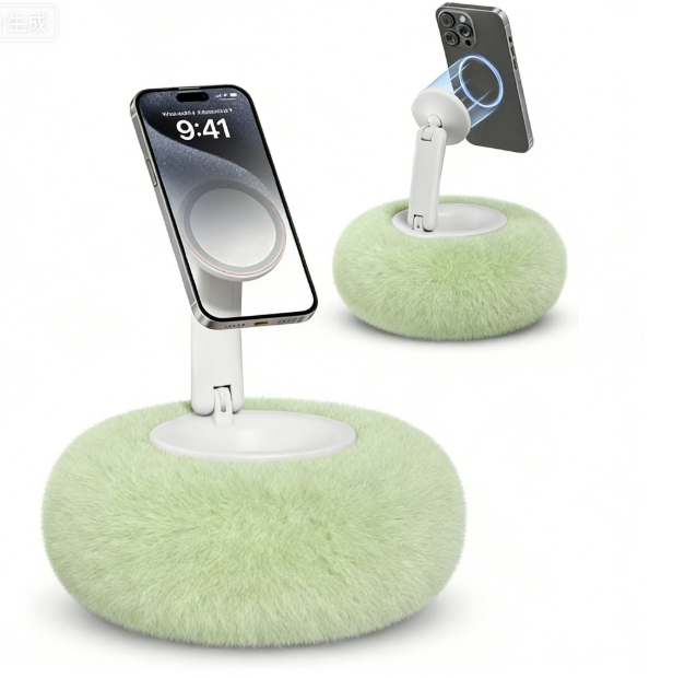 Fluffy Magnetic Phone Stand - Green-image-SKU20167466