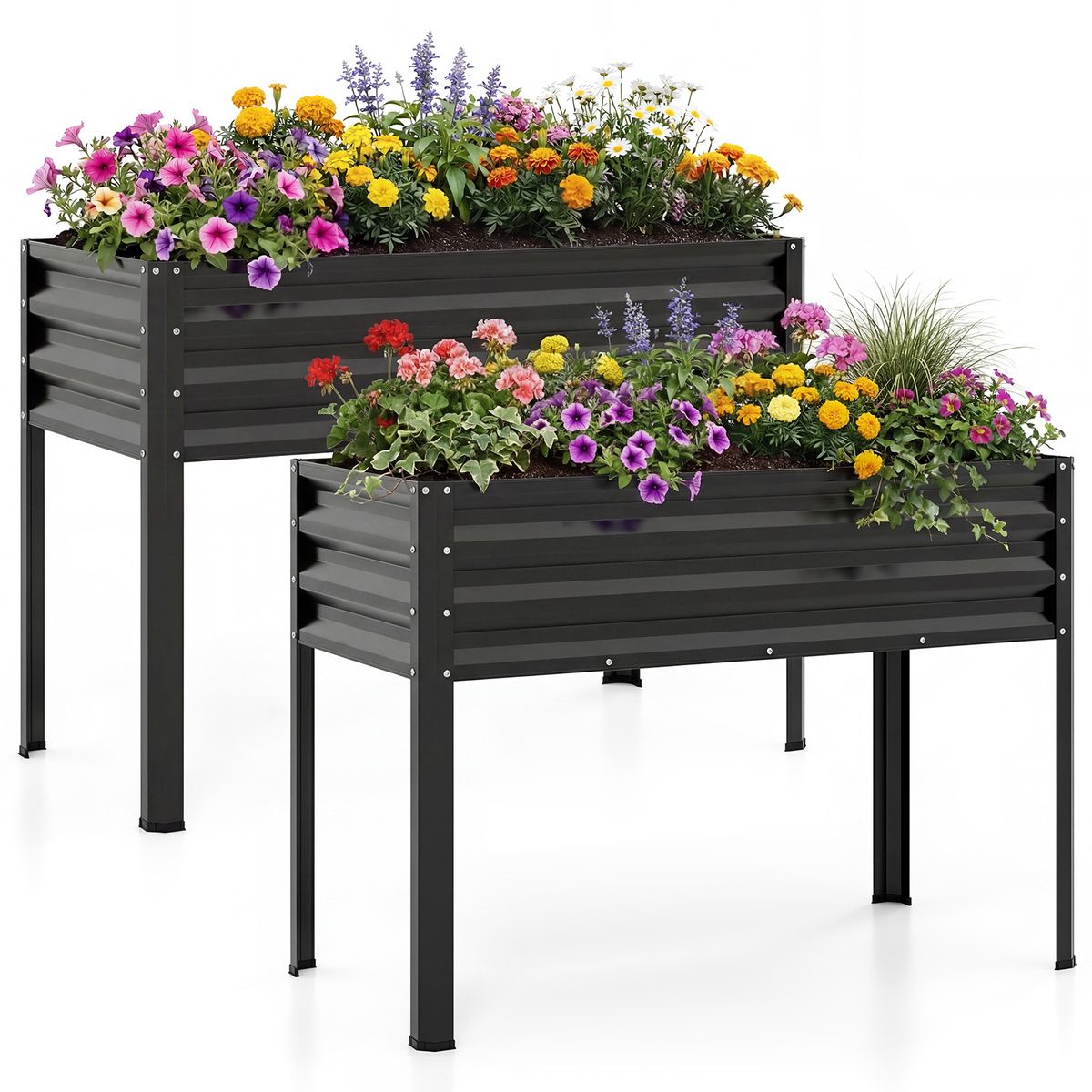 Raised Garden Bed (1 or 2-Pack) - Black-2