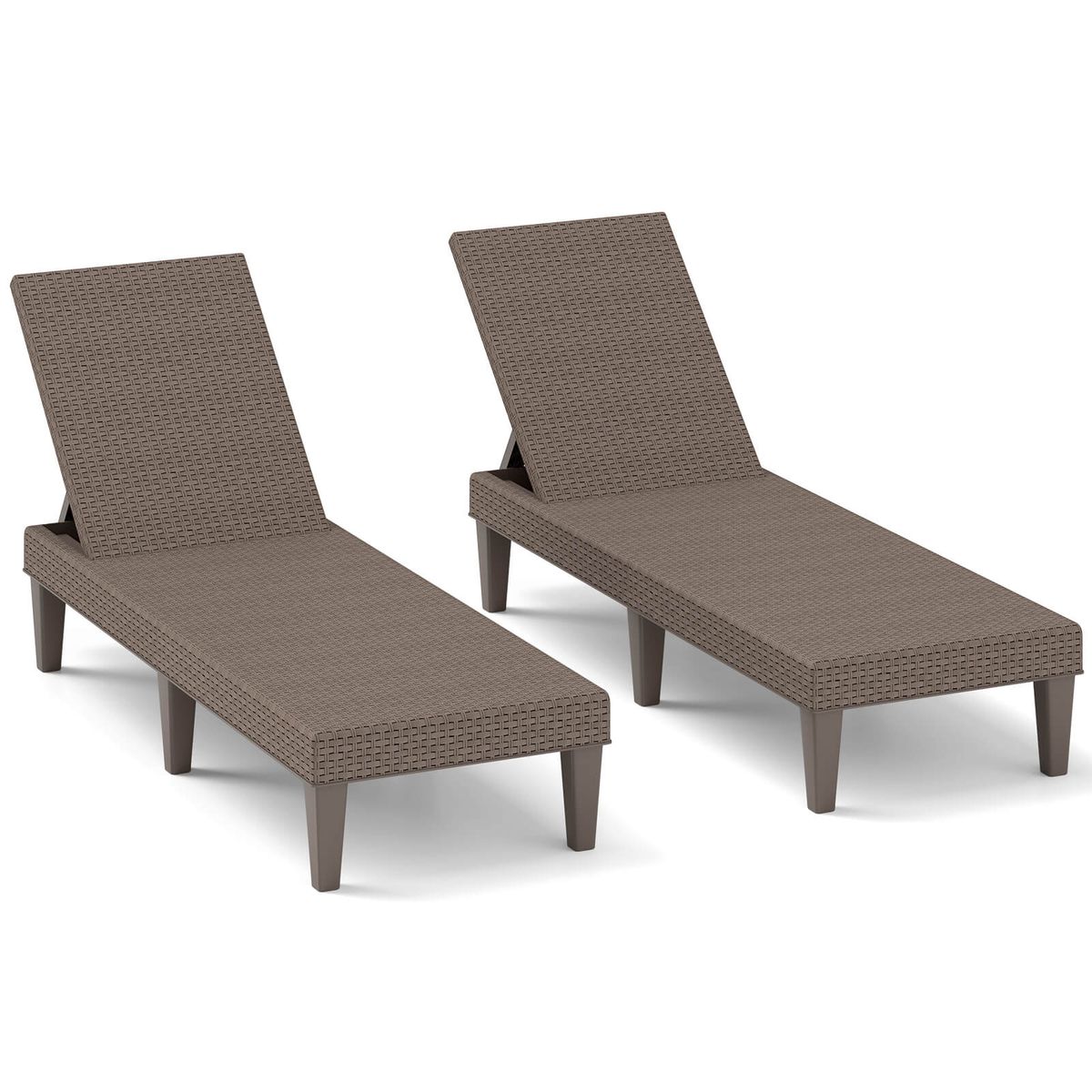 Photos - Sofa Costway Outdoor Chaise Lounger Chair with Adjustable Backrest - 2pcs Chaise Lounger-Brown HCST06470 