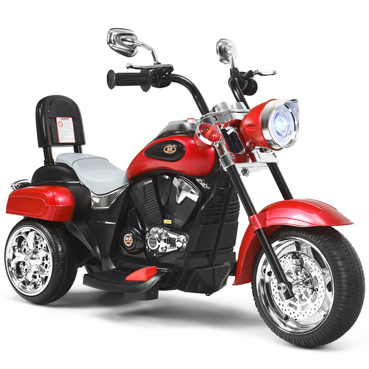 Kid's 3-Wheel 6V Battery Ride-On Motorcycle - Red