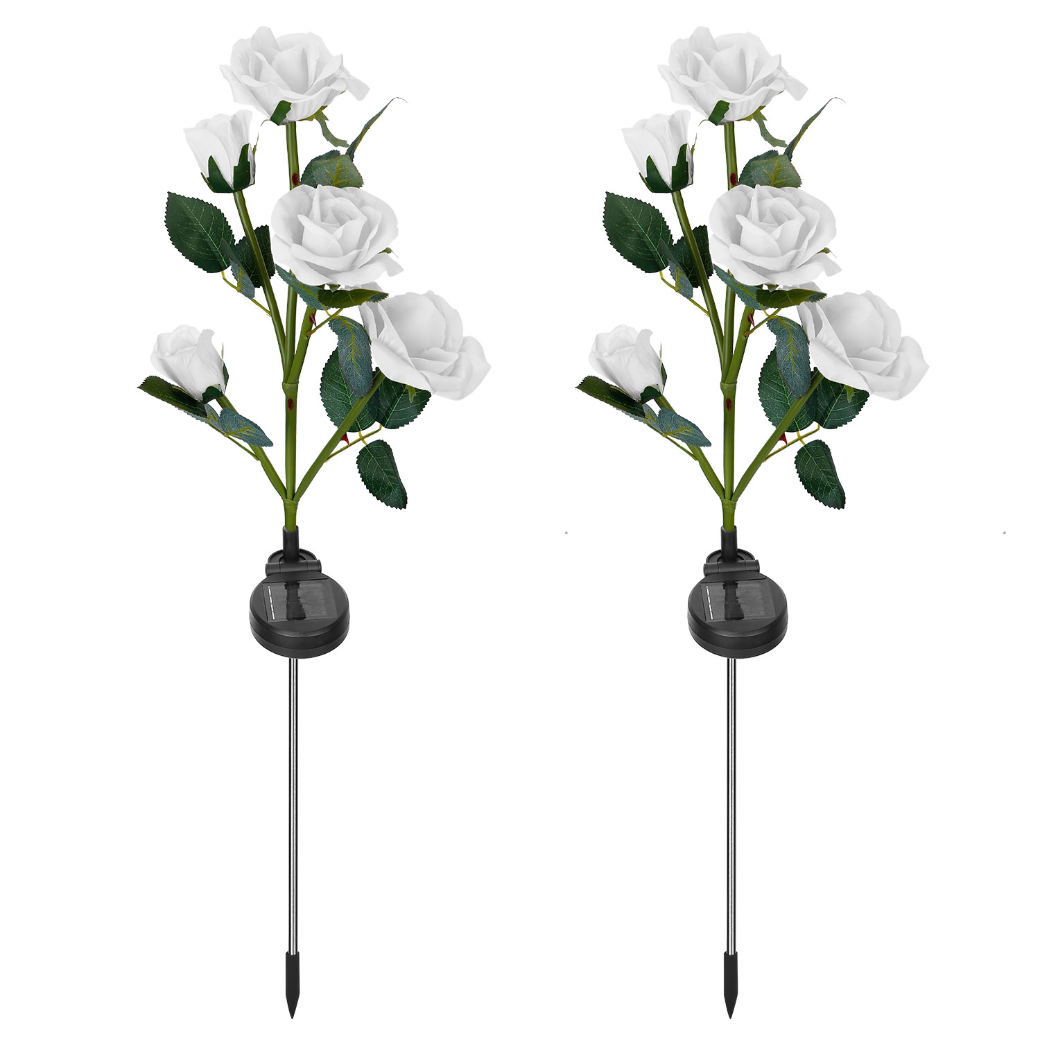 Photos - Floodlight / Street Light SolarEK Solar Garden Rose Light - White HGSOLARROSELIGHT(WHITE)GPCT2860(2-Pack)