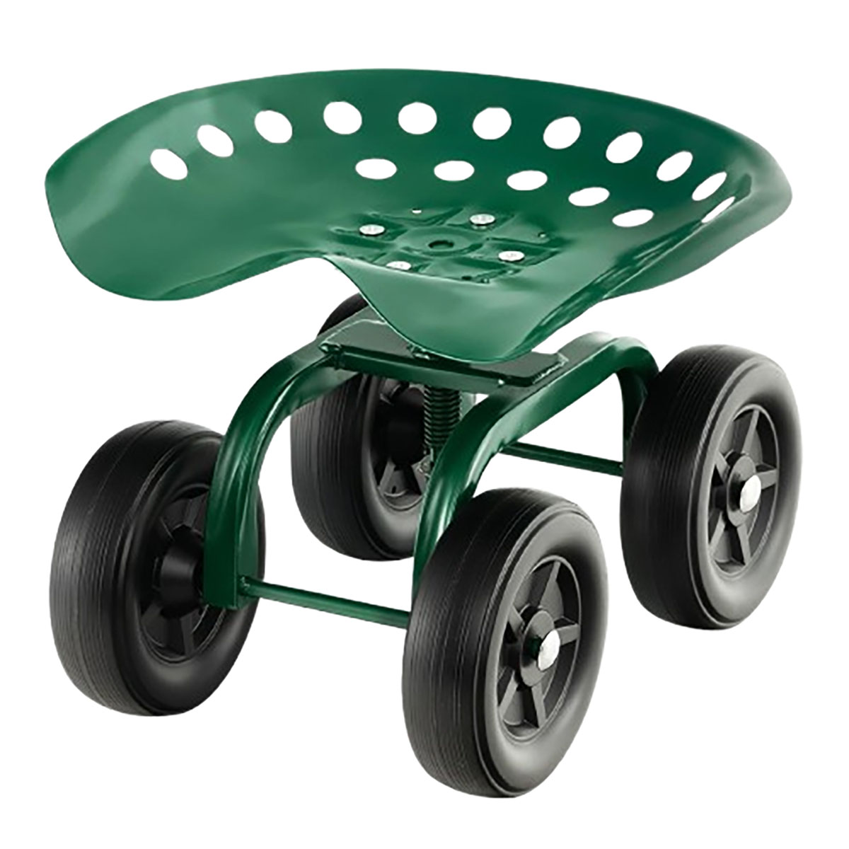 Garden Rolling Work Seat with 360° Swivel and Adjustable Height - Costway Rolling Garden Cart