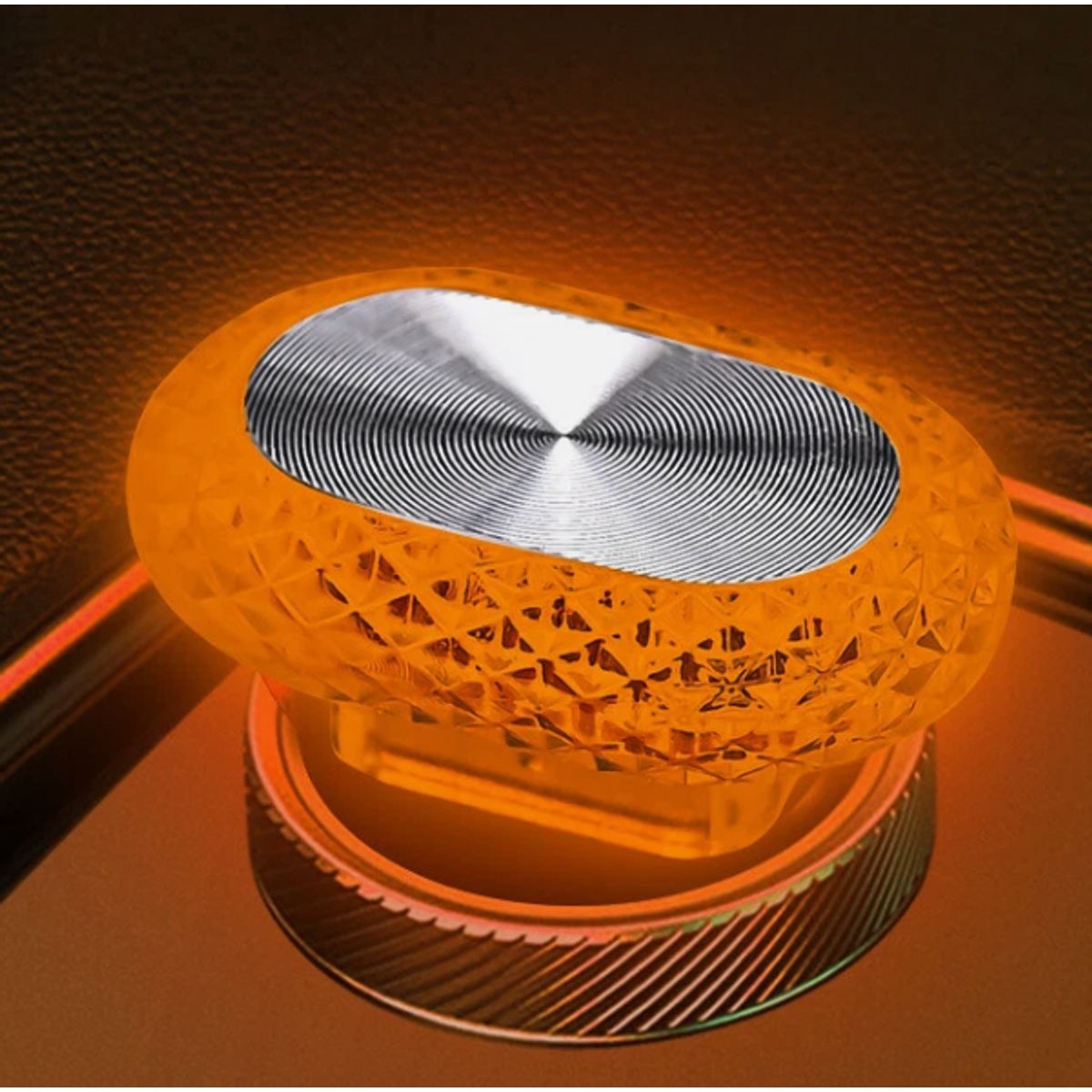 Oval Angel Eye USB Car Interior Decorative Light - Yellow Light