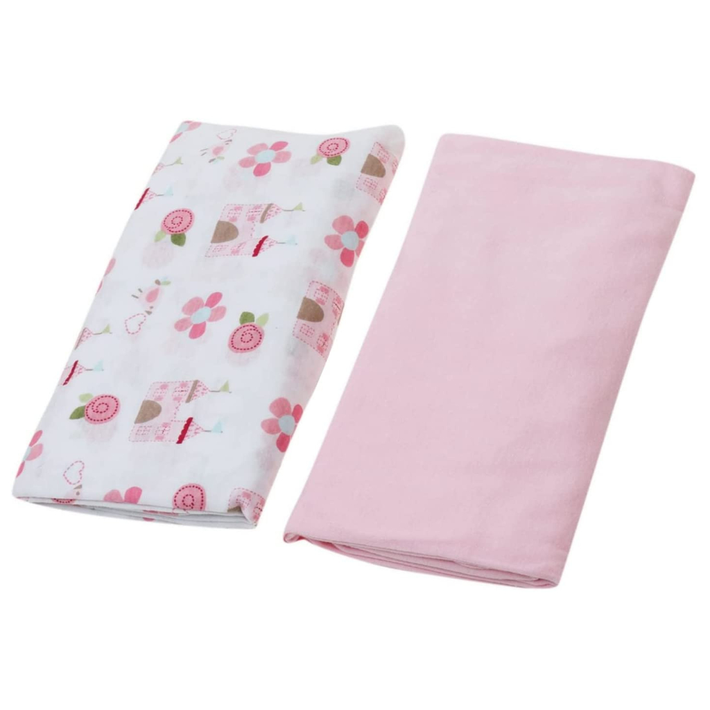 100% Jersey Cotton Pack-n-Play Sheet Set (2-Pack) - Pink