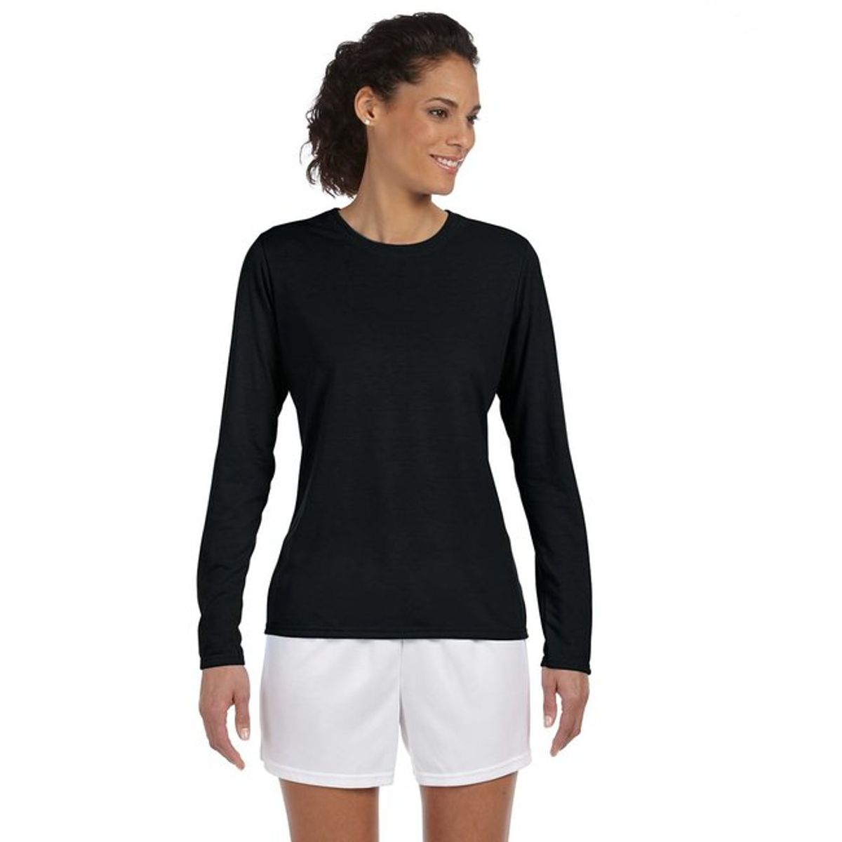 Gildan Ladies Performance LongSleeve TShirt  Black