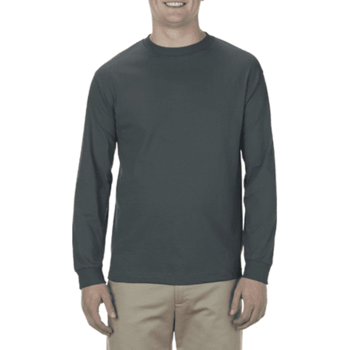 Alstyle Soft Spun Cotton Long-Sleeve T-Shirt - Charcoal