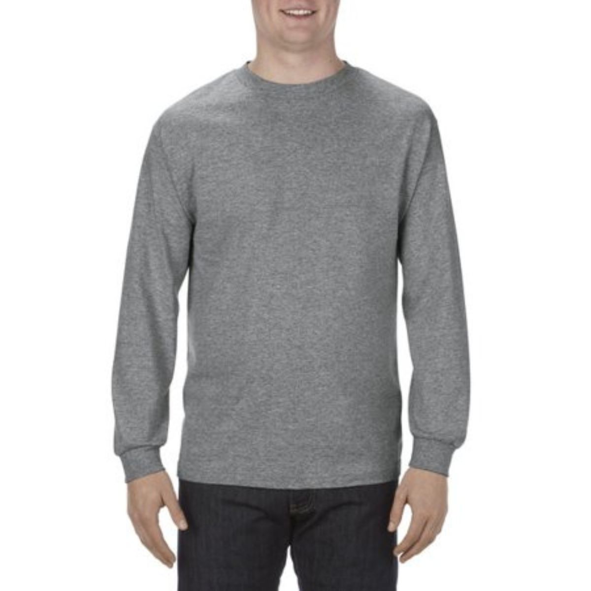 Alstyle Soft Spun Cotton Long-Sleeve T-Shirt - Graphite Heather