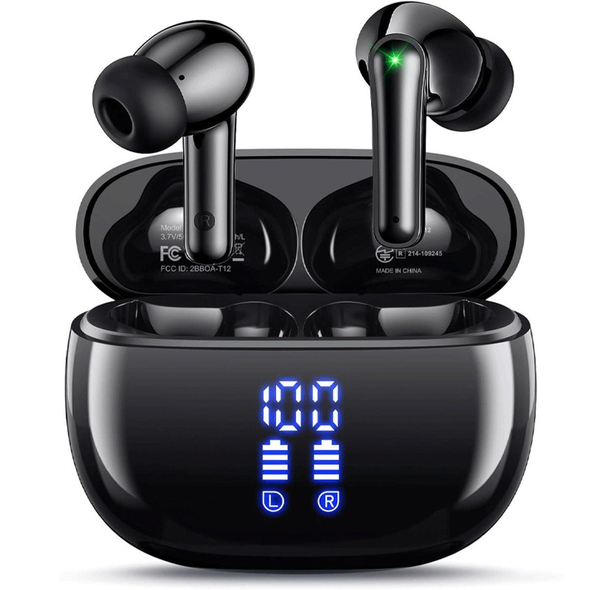 Bluetooth Noise Canceling Wireless Earbuds - Black