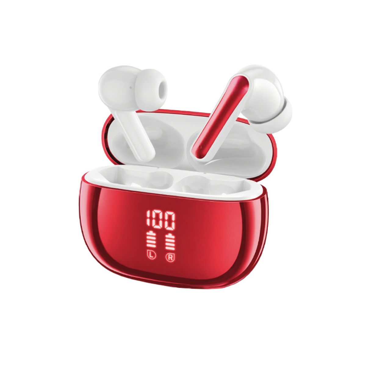 Bluetooth Noise Canceling Wireless Earbuds - Red-image-SKU20360701