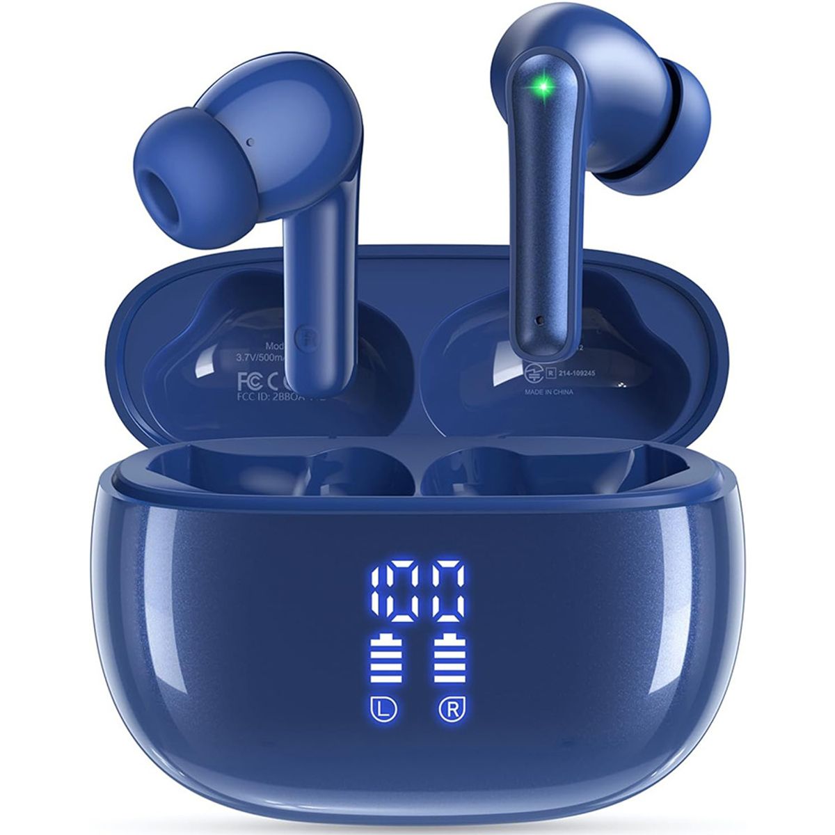 Bluetooth Noise Canceling Wireless Earbuds - Dark Blue