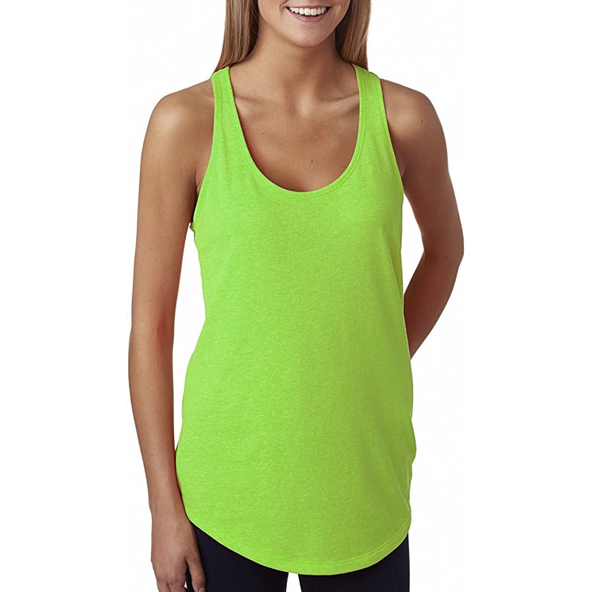 Next Level Apparel Ladies French Terry Racerback Tank  Neon Heather Green